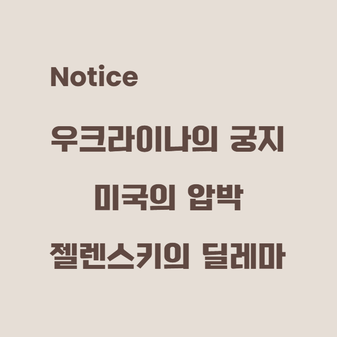 우크라이나의 궁지: 미국의 압박과 젤렌스키의 딜레마