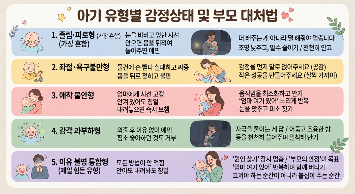 아기 칭얼거림 유형별 부모 대처법