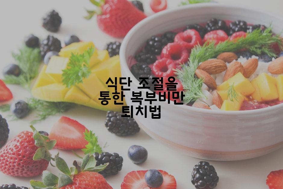 식단 조절을 통한 복부비만 퇴치법