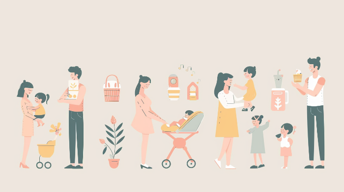 부모가 함께 육아를 나누는 평등한 돌봄 개념 인포그래픽