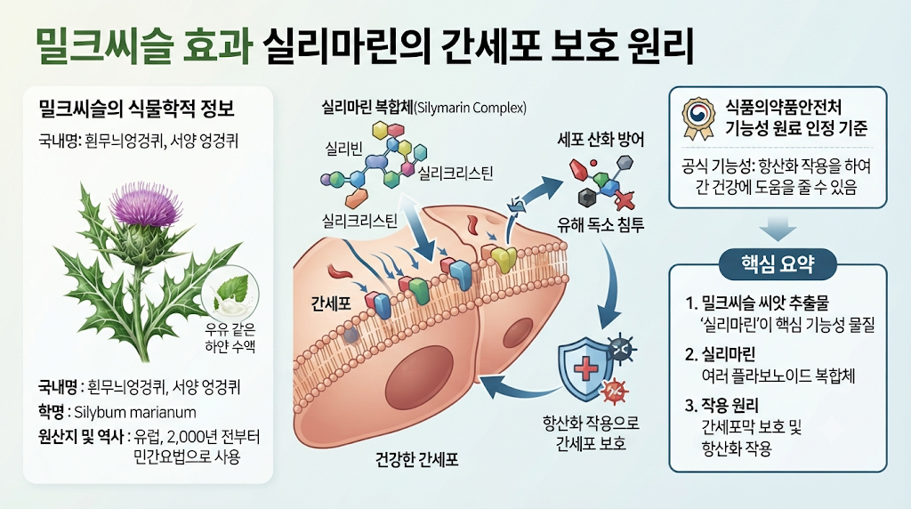 밀크씨슬 효과 실리마린의 간세포 보호 원리