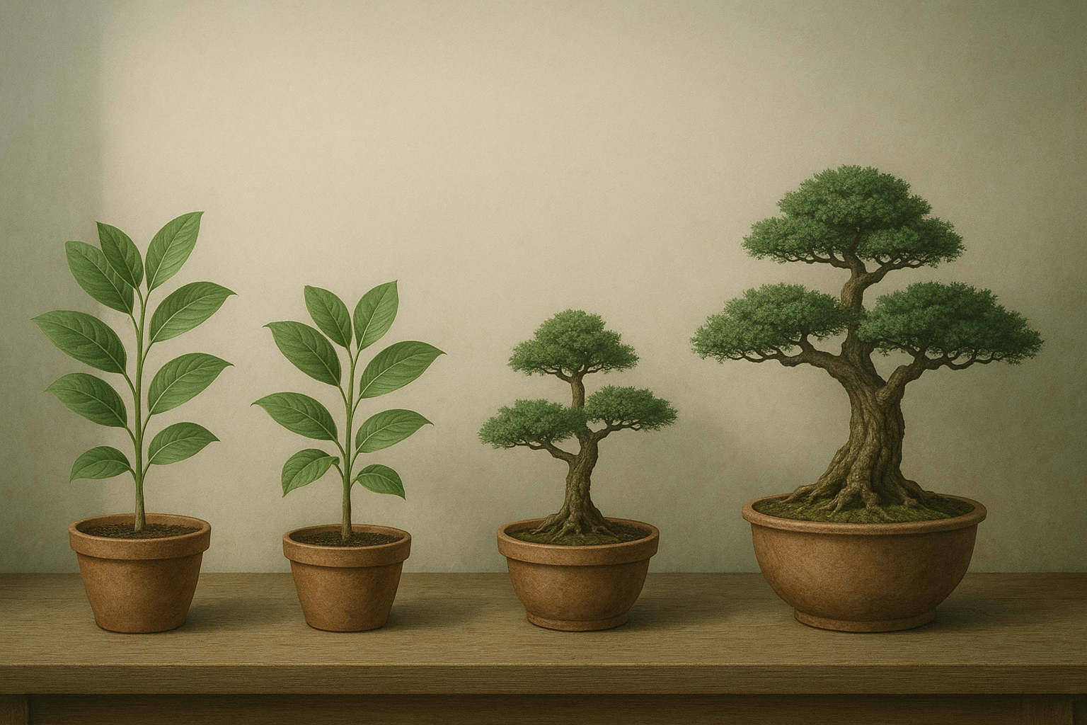 화분식물과 분재의 성장