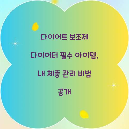 다이어트 보조제 다이어터 필수 아이템