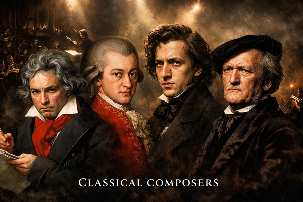 베토벤, 모짜르트, 쇼팽, 바그너 등 작곡가