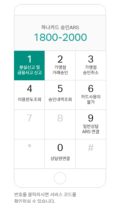 하나카드 고객센터 전화번호