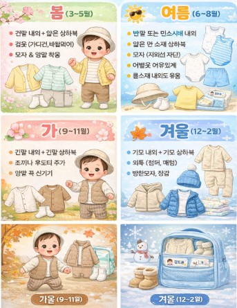 계절별 아이 여벌옷