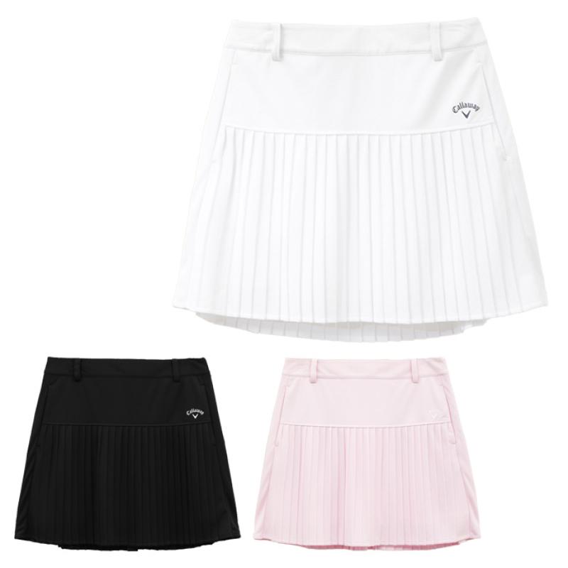 캘러웨이 여성 골프 치마 클로즈드 메쉬 주름 스커트 C23128208