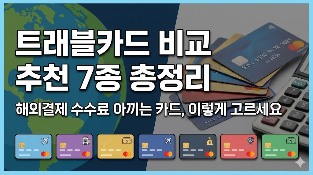 트래블카드 비교 추천 7종 총정리: 해외결제 수수료 아끼는 카드, 이렇게 고르세요