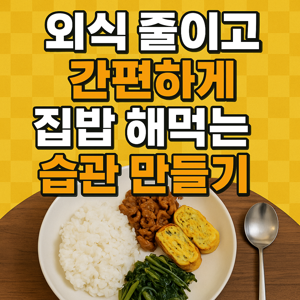 외식 줄이고 간편하게 집밥 해먹는 습관 만들기