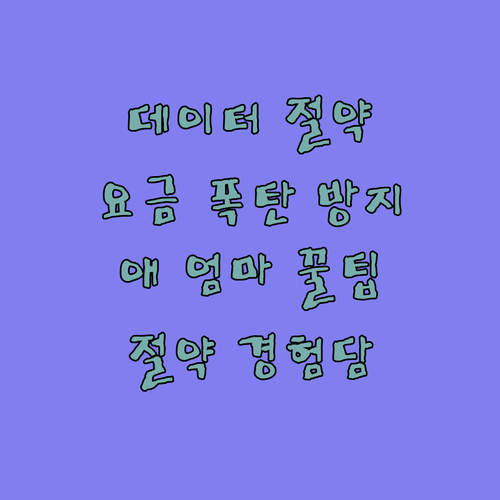 데이터 요금 폭탄 피하는 꿀팁! 애 