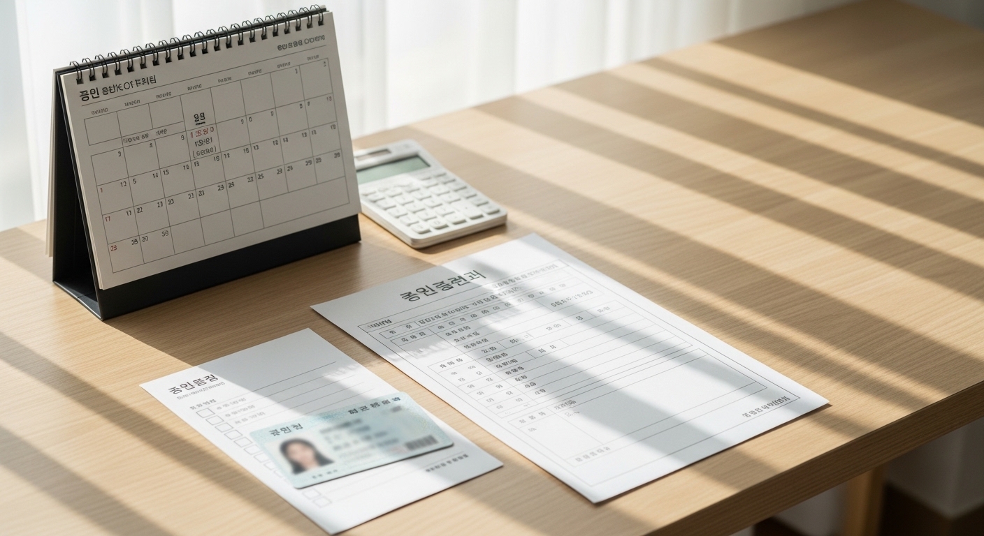 검강검진을 위해 소지품을 준비하는 모습