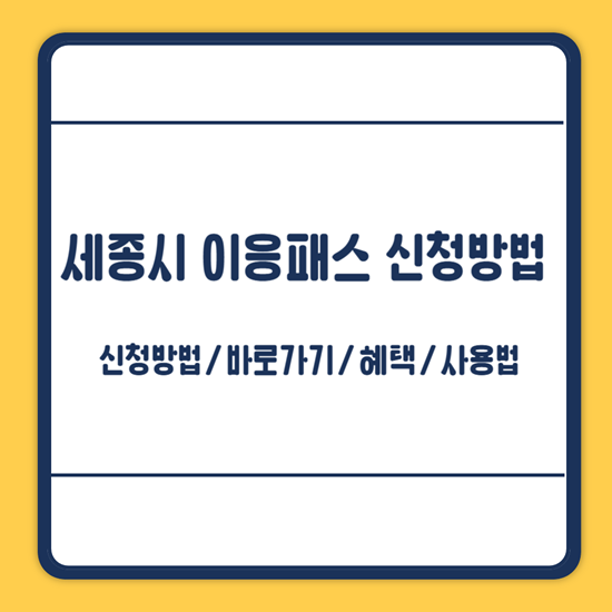 세종시 이응카드 발급방법