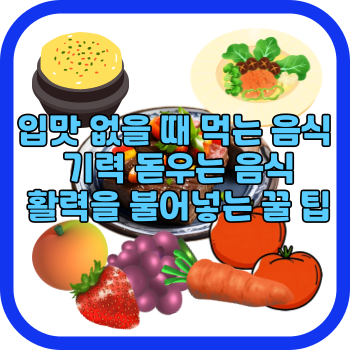 입맛 없을 때 먹는 음식 기력 돋우는 음식 활력을 불어넣는 꿀 팁