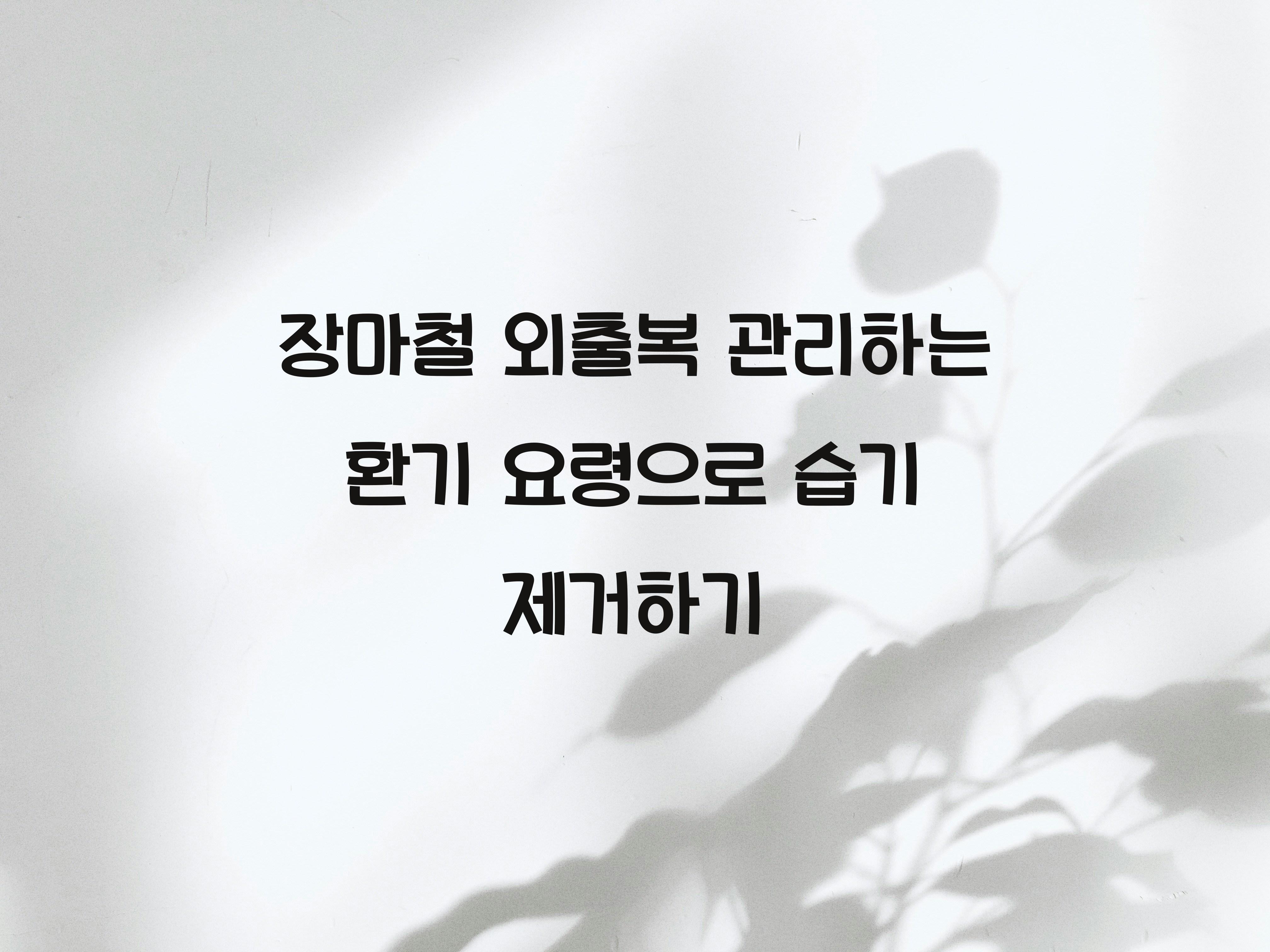 장마철 외출복 관리하는 환기 요령