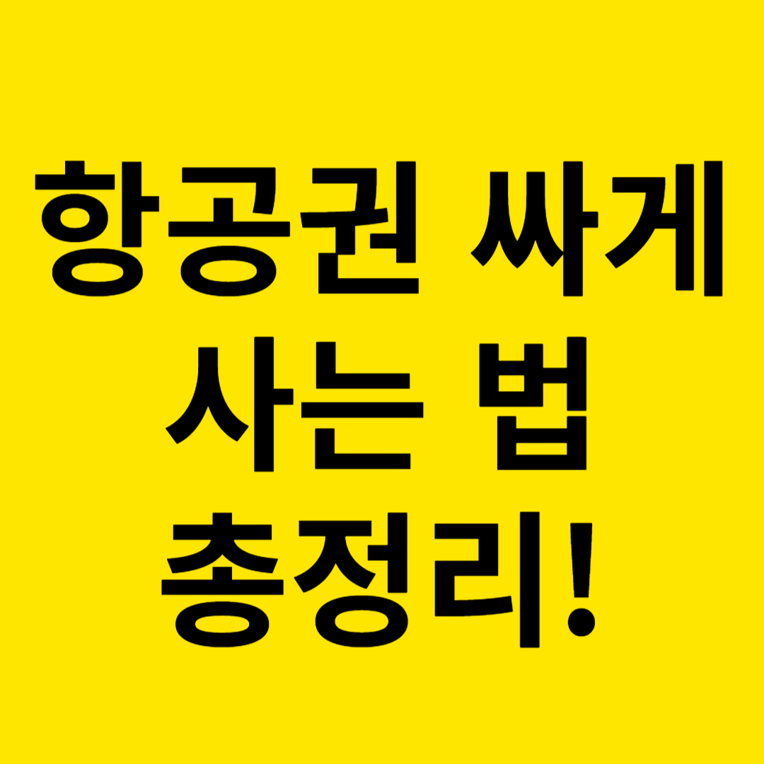 항공권 싸게 사는 법 썸네일