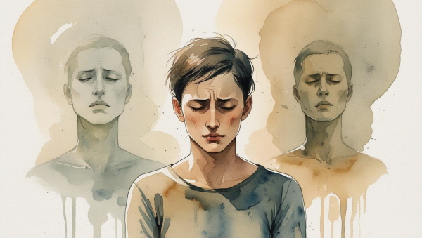 ISTP의 강박장애는 보이지 않는 감정의 억눌림과 그것을 행동으로 해소하려는 충동에서 비롯됩니다. 멈추고 싶지만 멈추지 못하는 반복은, 결국 마음이 다 하지 못한 말을 대신하고 있습니다에 관한 그림