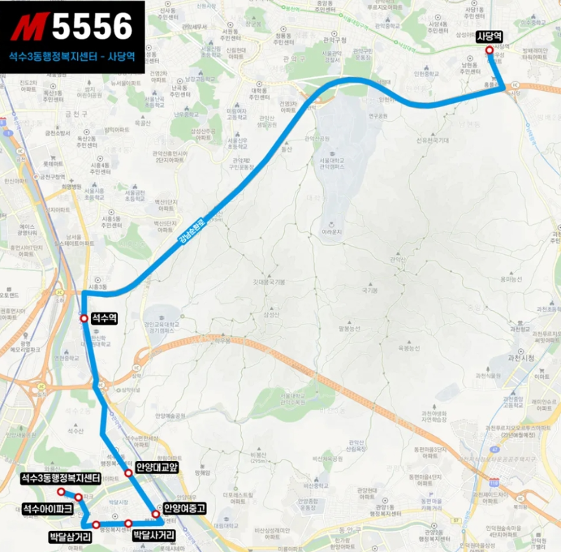 5556번 버스 운행노선