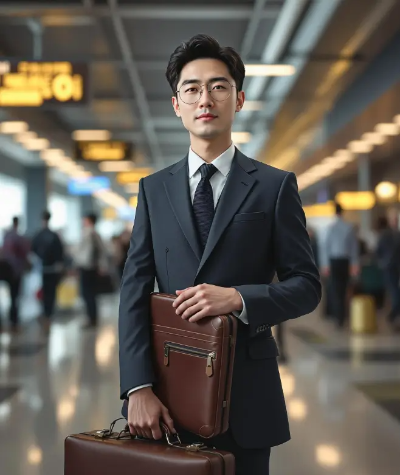 출장-남자-공항