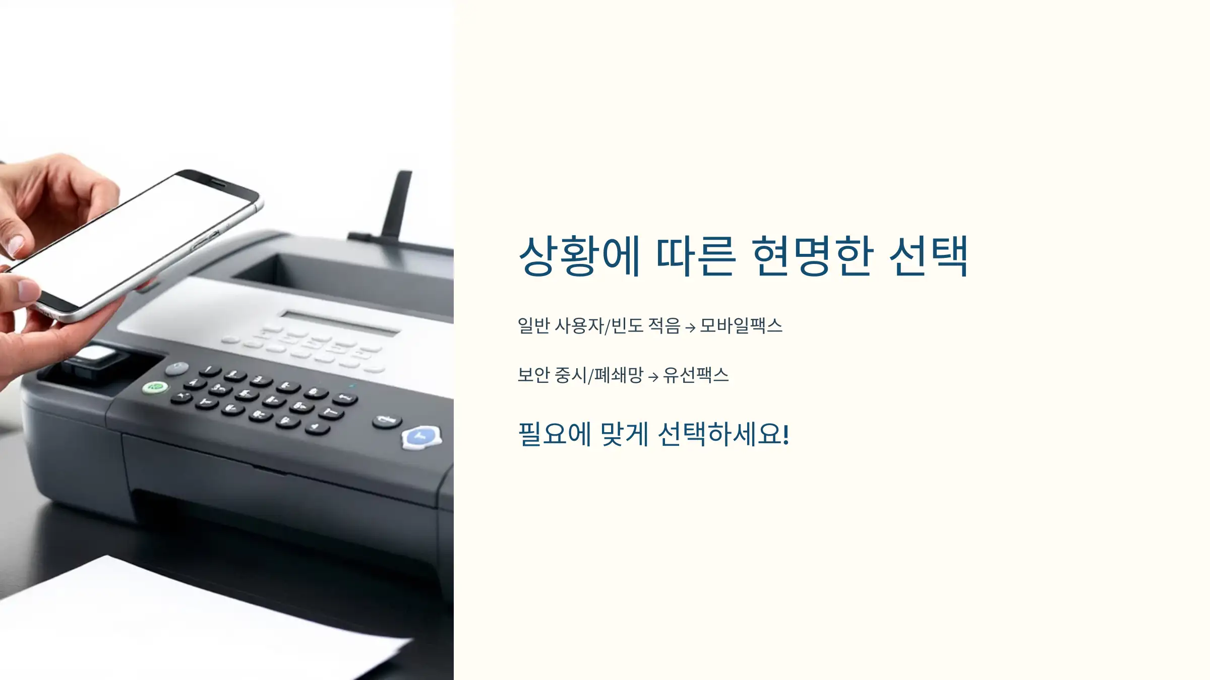 상황에 따라 똑똑하게 선택하세요