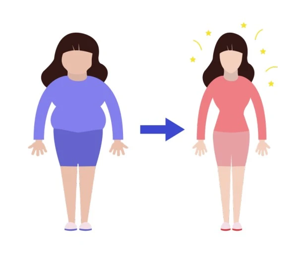 다이어트 감량을 성공한 이미지 입니다.