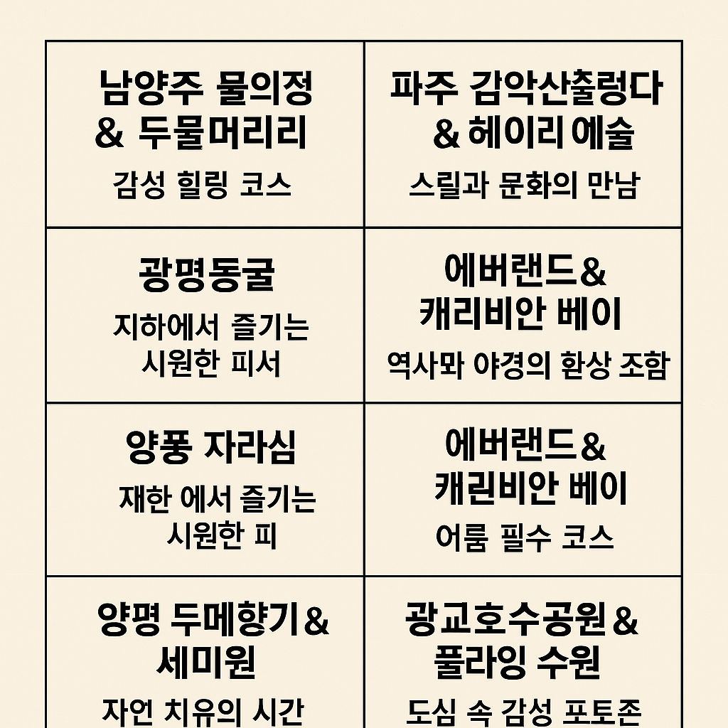 서울 근교 경기도 여름휴가지 추천🔥 감성+힐링+인생샷까지 완벽정리!