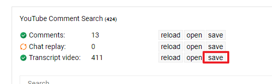 유튜브 스크립트(자막) 대본 추출 방법 7가지(2024년) - undefined - 4. YCS(youtube comment search) 5.텍스트 파일 저장