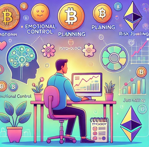 코인거래를 하고 있는 모습의 이미지