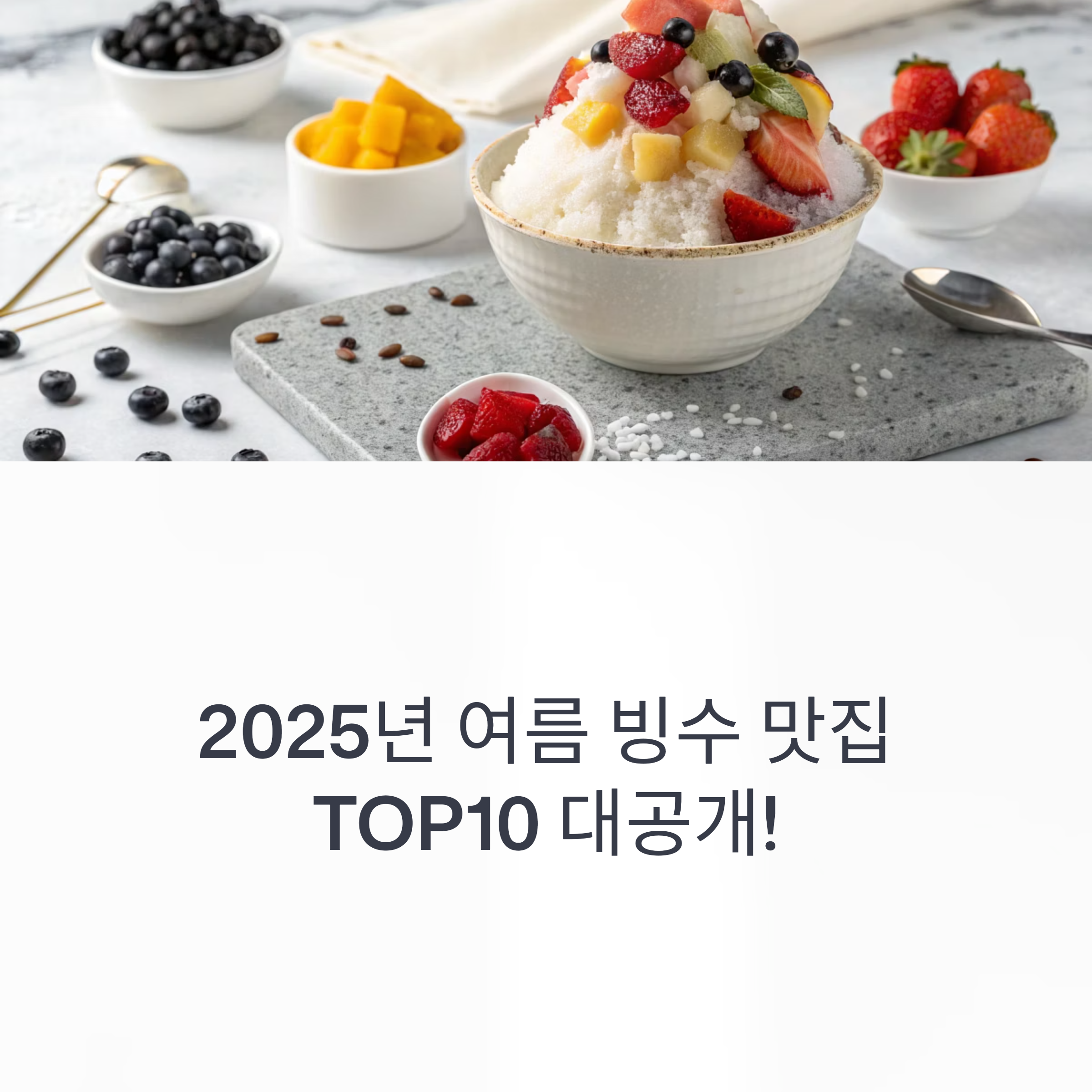 2025년 여름 빙수 맛집 TOP 10