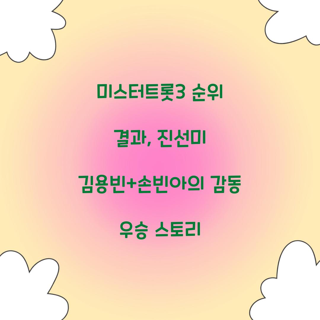 미스터트롯3 순위 결과