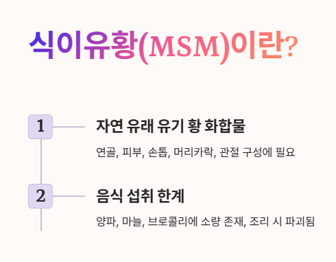 식이유황(MSM)이란?