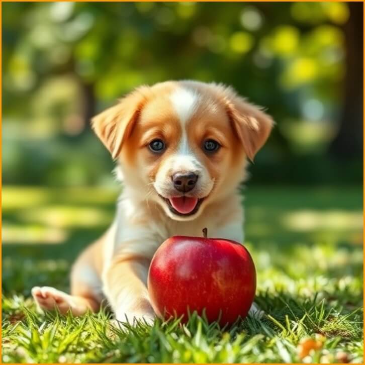 강아지과일먹기