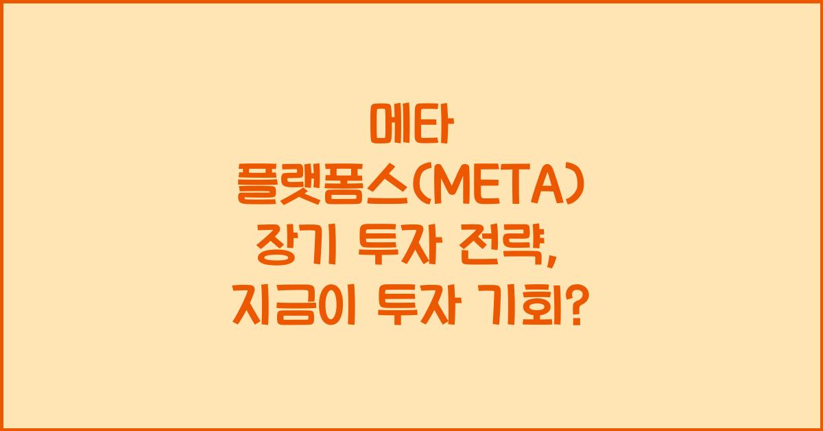 메타 플랫폼스(META) 장기 투자 전략