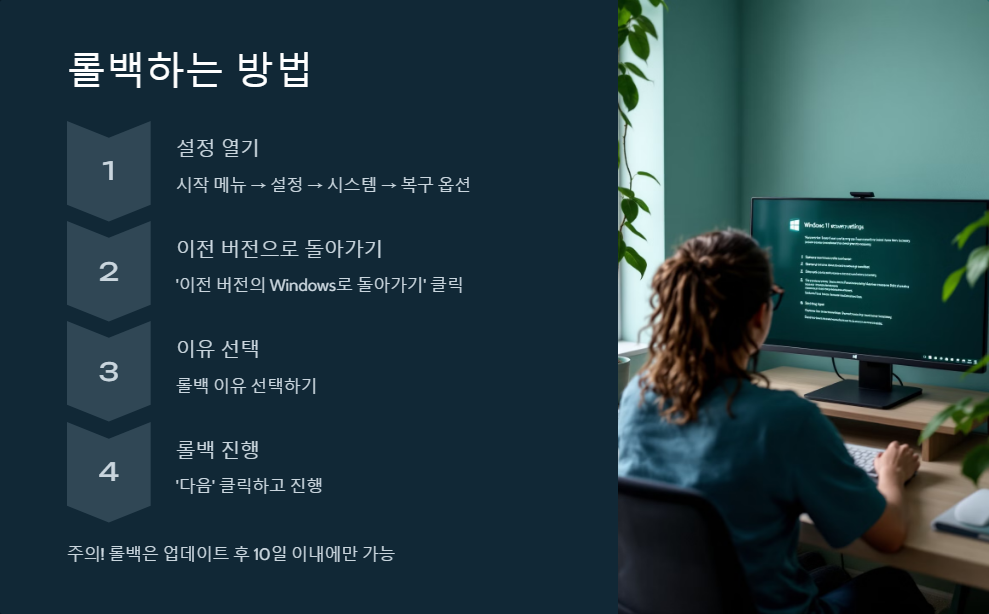 윈도우11 업데이트 오류 롤백