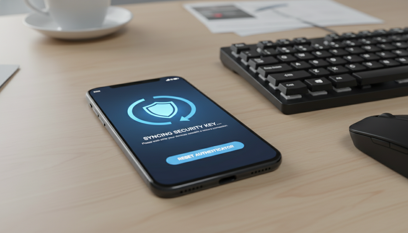 스마트폰에서 Microsoft Authenticator 앱을 재설정하는 화면