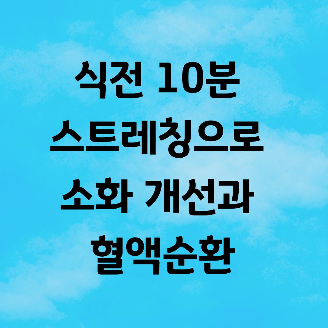 식전 10분 스트레칭으로 소화 개선과 혈액순환