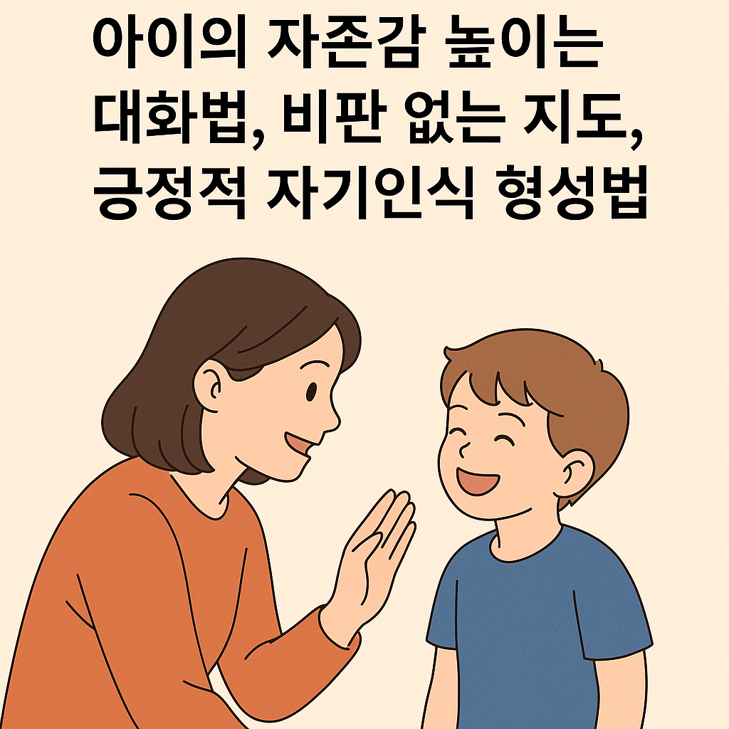 아이의 자존감 높이는 대화법, 비판 없는 지도, 긍정적 자기인식 형성법