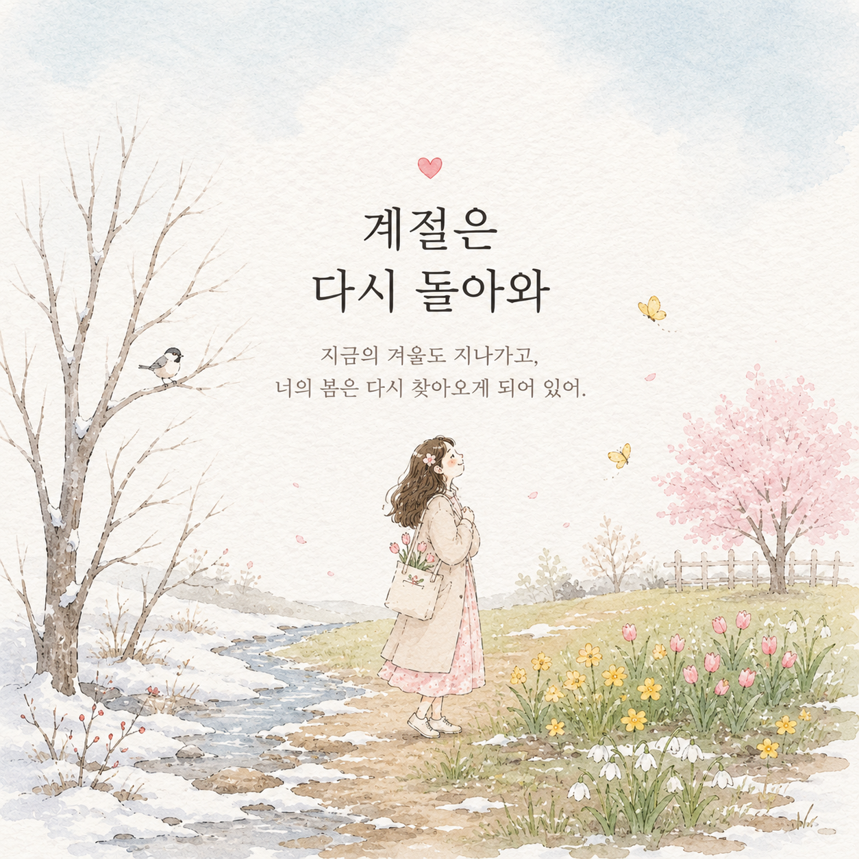 계절은 다시 돌아와 희망과 위로 감성 글귀 이미지