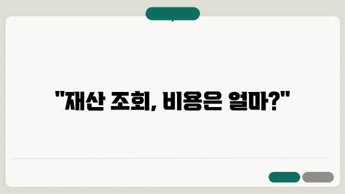 재산 조회 신쳀 비용