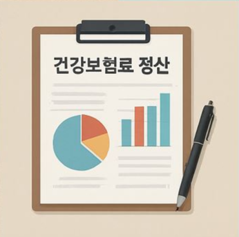 건강보험료 정산 종이 사진