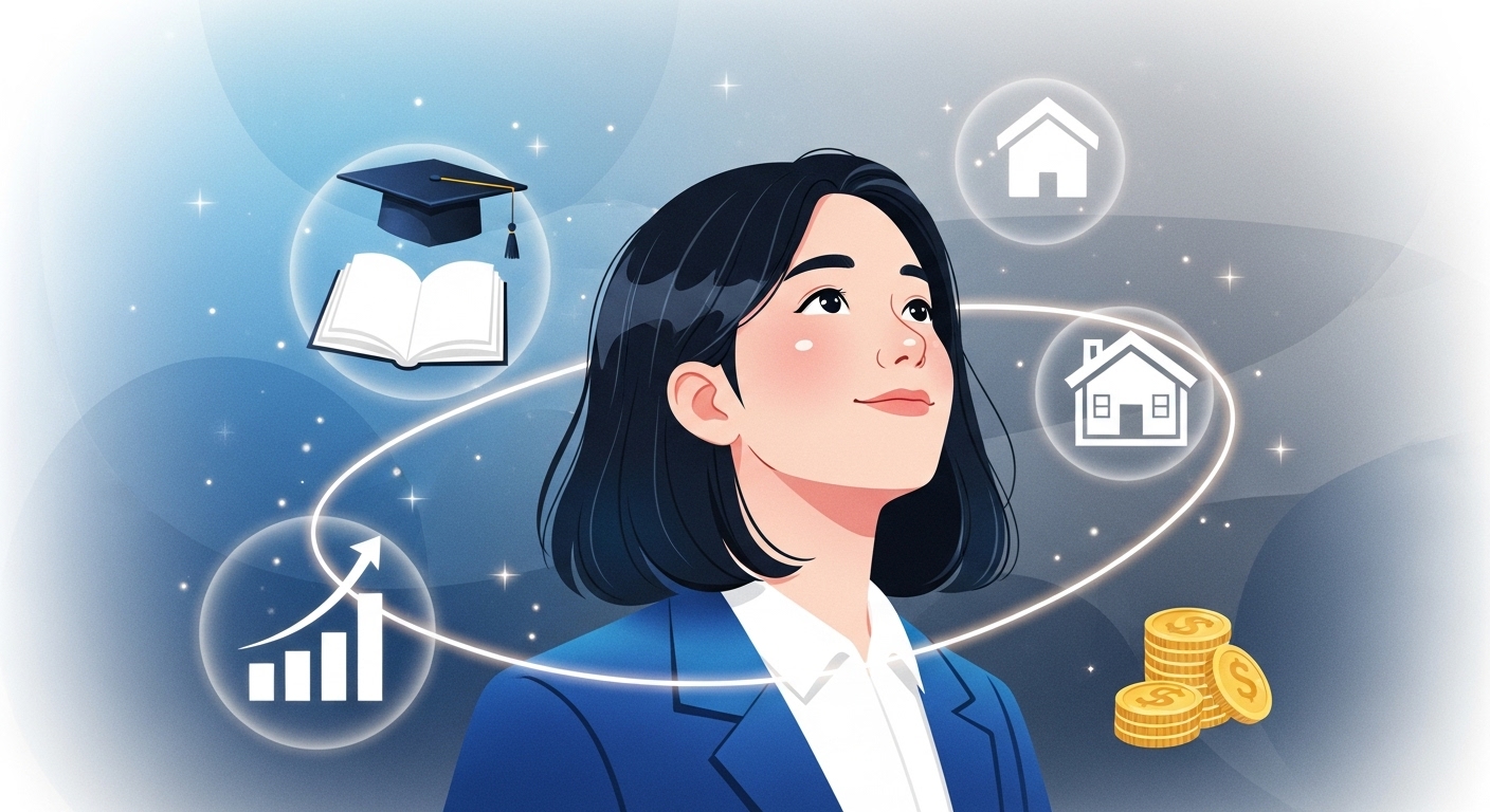 2025년 확대된 국가장학금, 청년주택드림대출 등 청년지원 정책 혜택을 받으며 밝은 미래를 꿈꾸는 젊은 한국인.