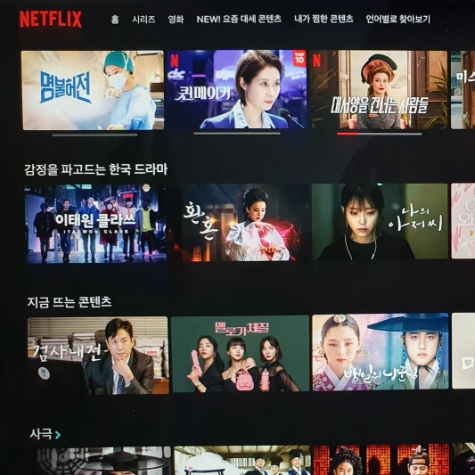 넷플릭스 메인 화면