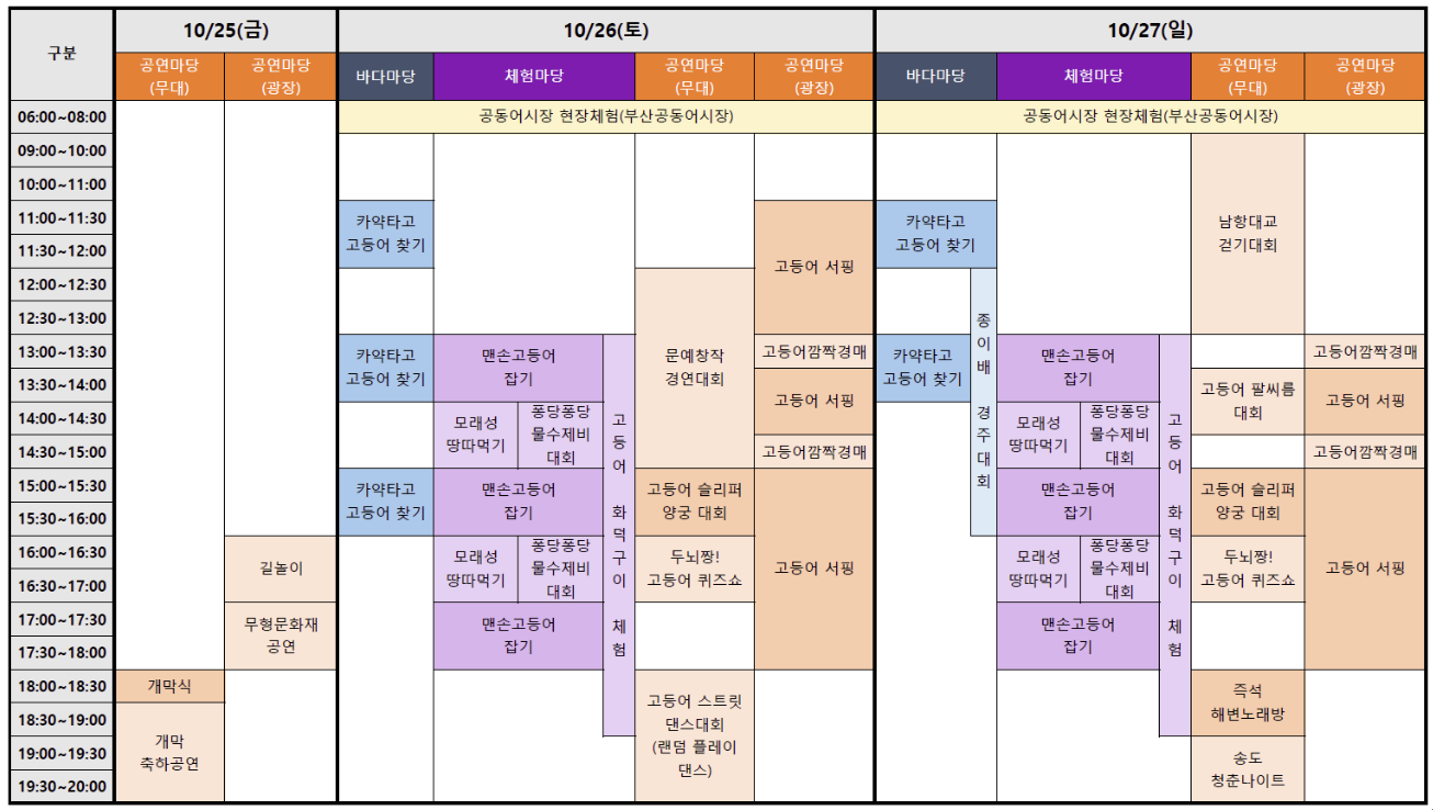 2024 부산 고등어축제 프로그램 일정