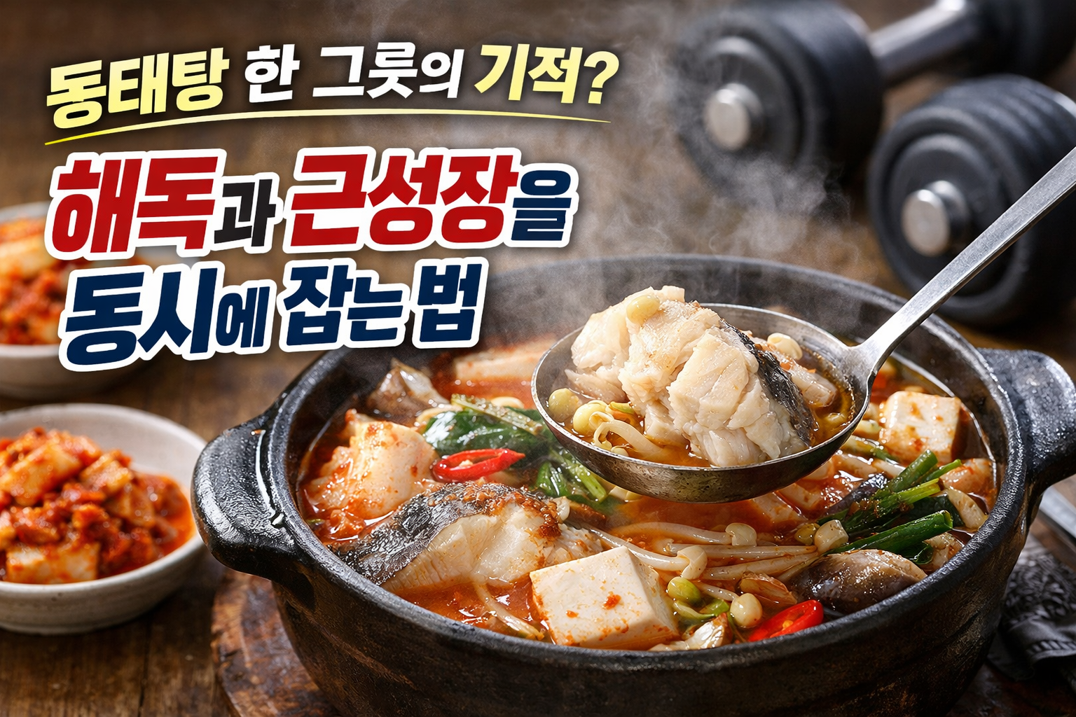 동태탕 한 그릇의 기적, 저지방 고단백 동태로 해독과 근육 성장을 동시에 잡는 방법을 설명하는 썸네일 이미지