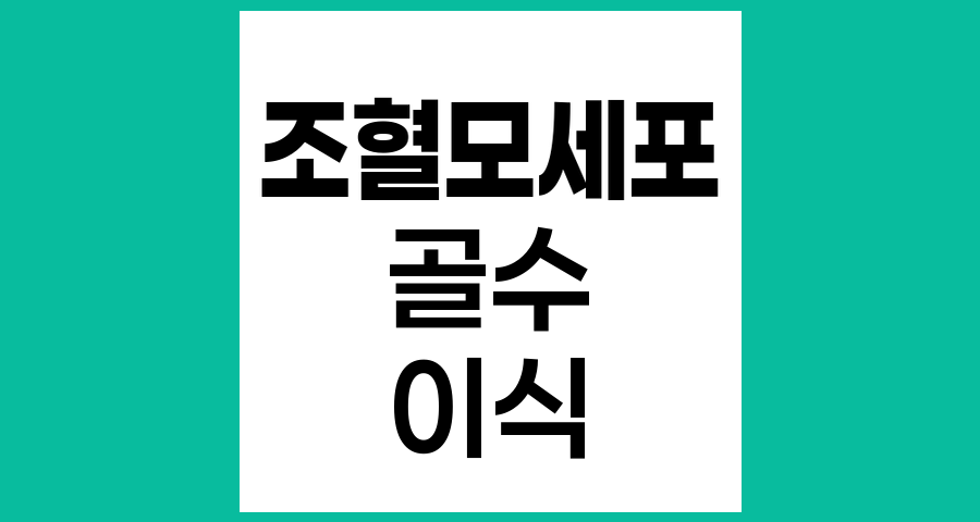 조혈모세포이식과 골수이식의 차이와 이해