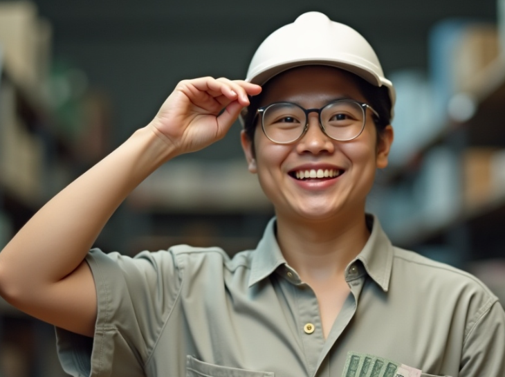 근로장려금 받고 기뻐하는 근로자