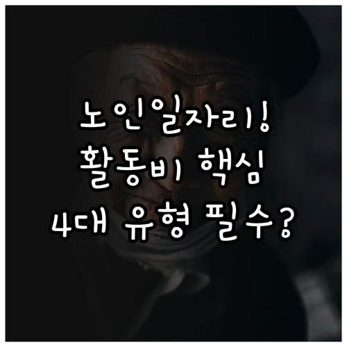 노인일자리 참여 전 확인 필수 4대 ..