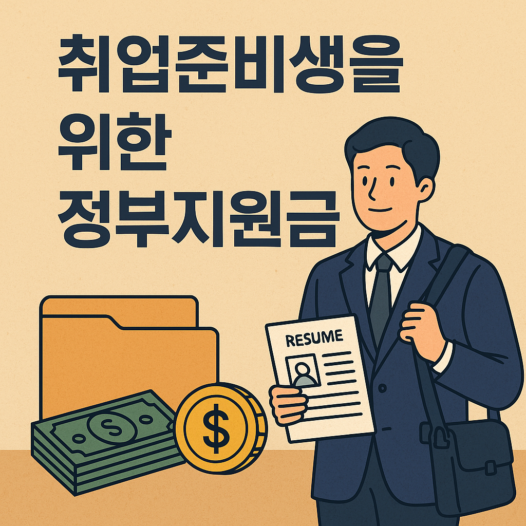 취업준비생을 위한 정부지원금 포스터 이미지