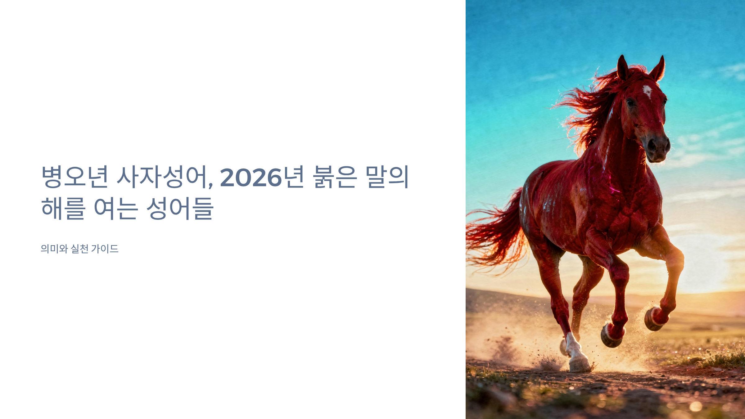 병오년 사자성어 2026