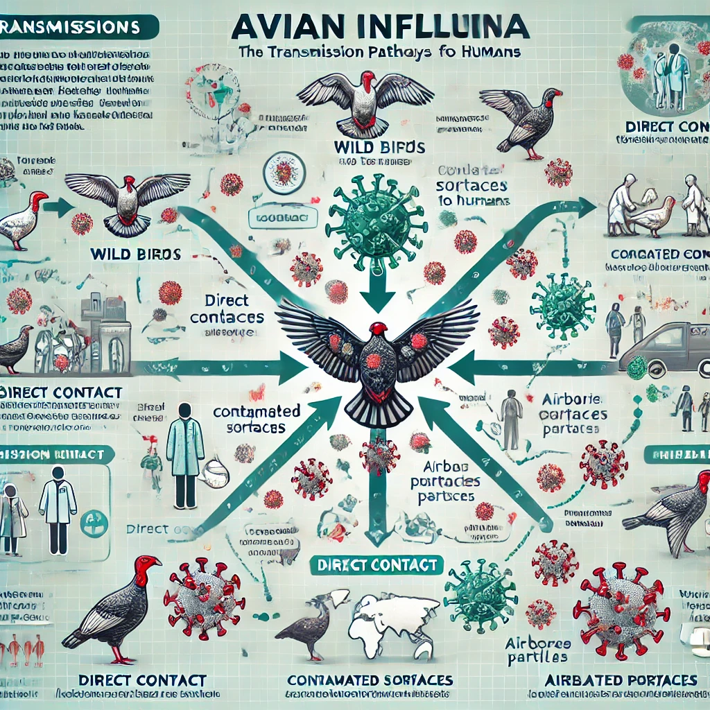 조류 독감 감염 경로 이미지