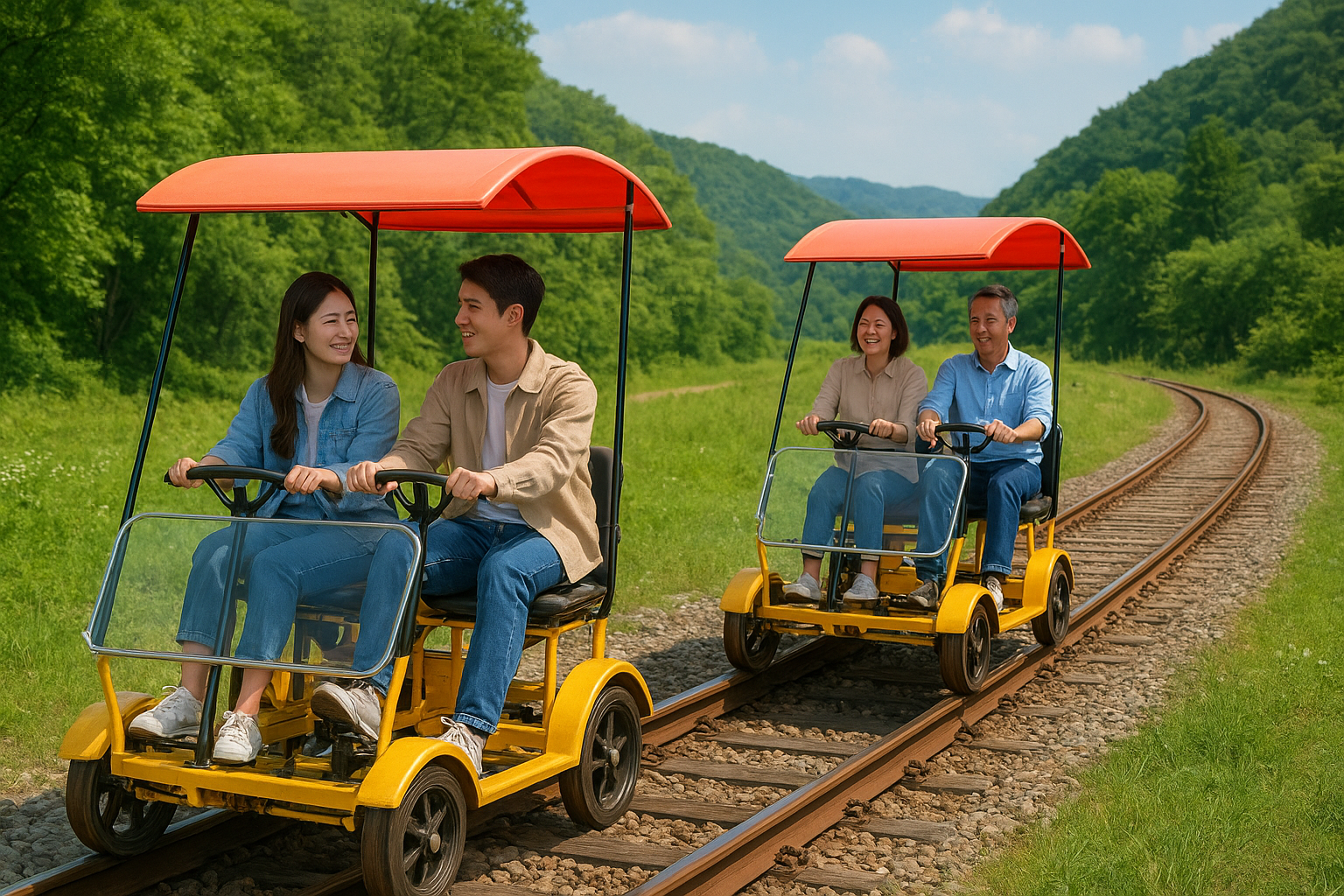 낙동강 레일바이크 정보, 김해 와인터널 정보, 주차 및 교통편 정보